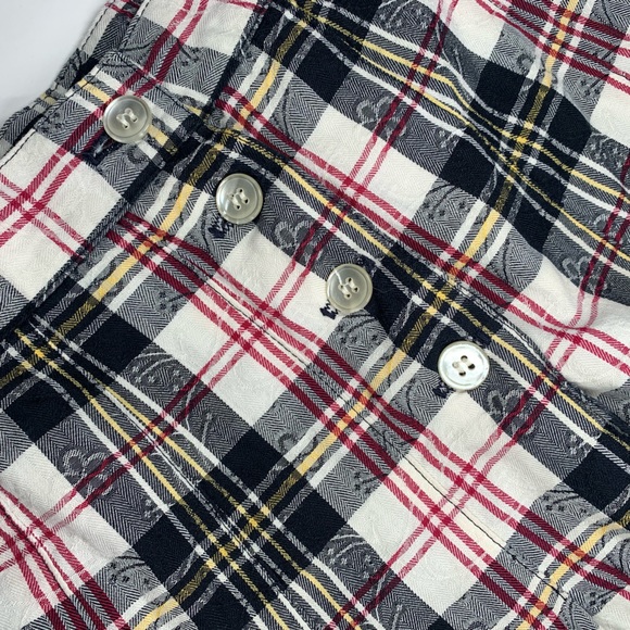 Vintage Plaid High waist Buttoned Skirt Wool Plaid Grunge Cottagecore Skirt - Picture 6 of 9